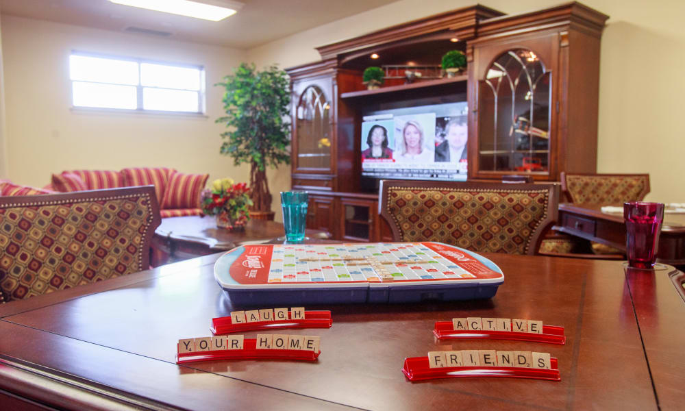 Play games like Scrabble with friends at Hudson Estates
