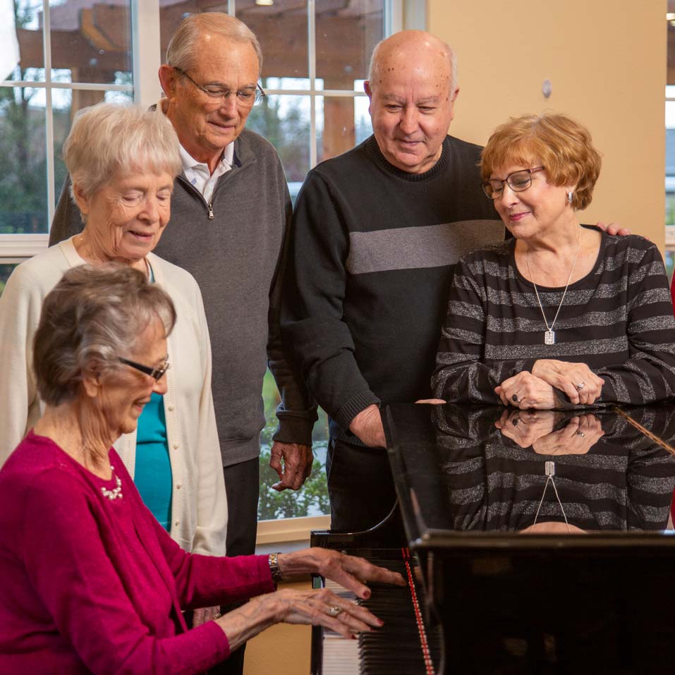 Lansdale seniors playing piano
