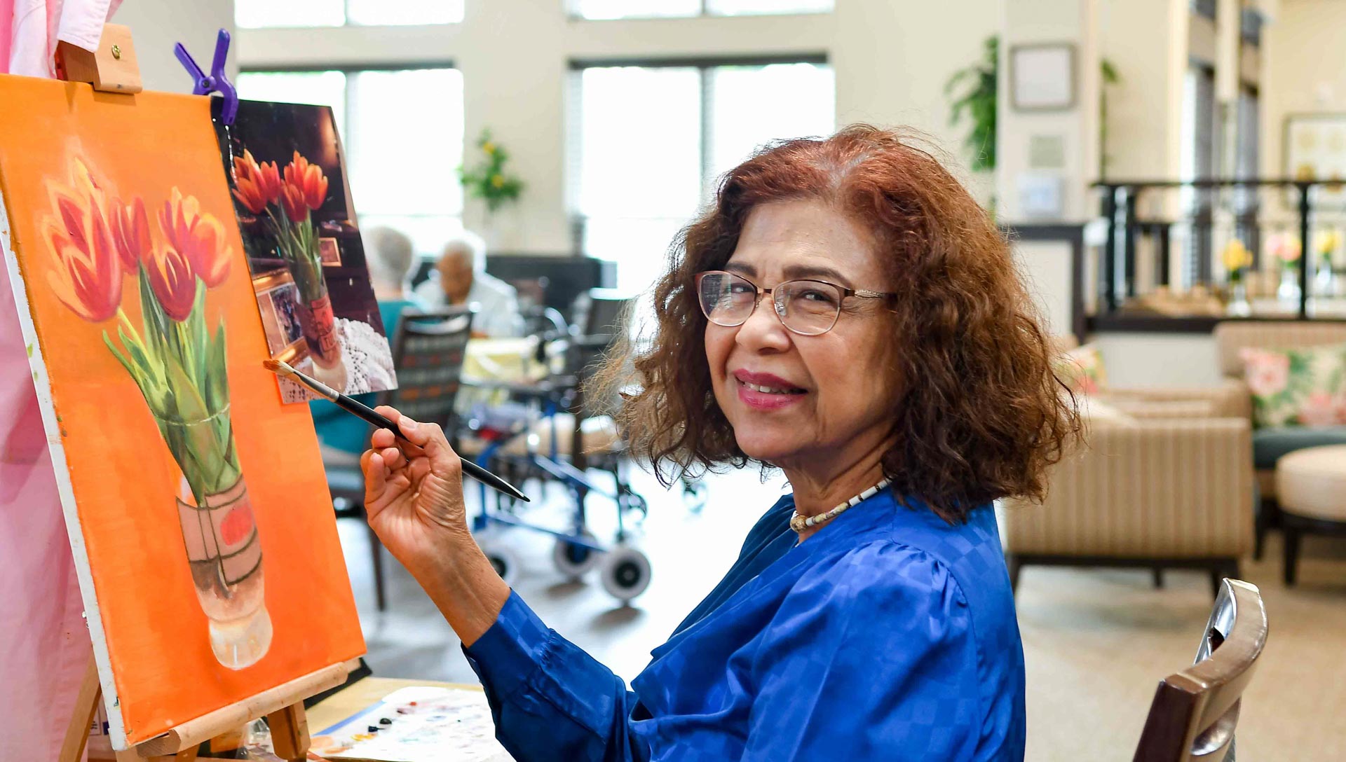 Hudson Estates resident painting